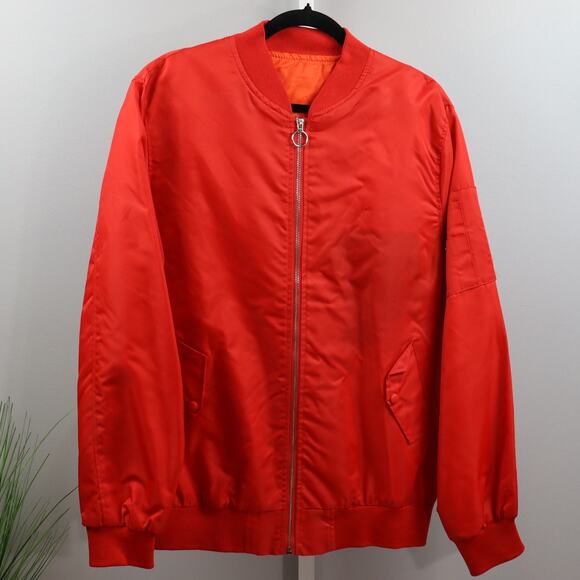A-One Point Uomo Classic Bomber Jacket Red 3XL “Peace Wanted Just to Be Free” - Picture 2 of 3
